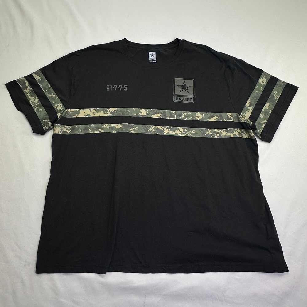 U.S.‎ Army T-Shirt Black Digital Camo Stripe Graphic Tee Military Americana